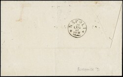 1861 - 1/2 gr grey brown, very fine margins, single on circular from ...