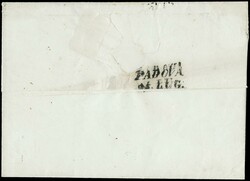 1850 - 15c red, 1st type, three copies from 'MILAN 22 JUL' (SD) to ...