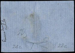 1861 - 50gr grey blue and 10gr bistre, cancelled by large ...