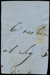 1861 - 20gr yellow in mixed franking with Kingdom of Naples 10gr rose ...