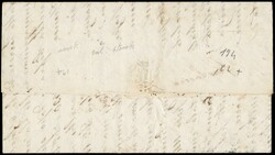 1858 - 2 gr light rose, 1st plate, cancelled on arrival with ...