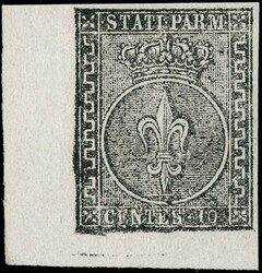 1852 - 5 c orange-yellow MNH and 10 c white hinged; both sheet corner ...