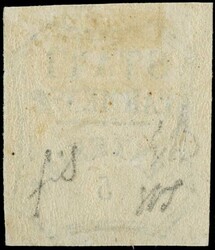 1859 - 5c verde azzurro con macchia di colore sulla 'e' di 'Parmensi' ...