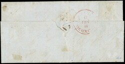 1850 - Federal Post, dark blue 5rp, from 'WINTERTHUR 17 FEV 1851' to ...