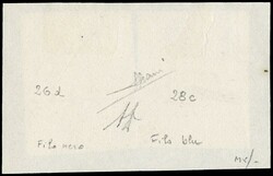 1854 - Strubel, brown 5rp and pink 15rp, both on thick paper, on ...