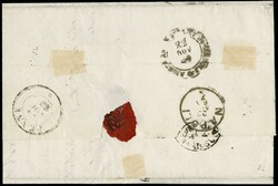 1852 - 5b rosa vinaceo AdF inferiore destro, da 'VEROLI' a Penne, ...