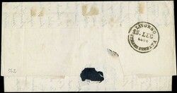 1852 - 1/2 b grigio, BdF superiore, e 7b azzurro, BdF inferiore con ...