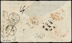 1852 - 6b grigio verdastro, 7b azzurro due esemplari e 8b bianco, ...