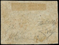 1852 - 50b azzurro oltremare scuro stampa difettosa, ampi margini. ...