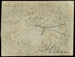 1864 - 50b azzurro oltremare scuro stampa difettosa con annullo ...