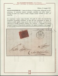 1870 - 10c orange vermilion from “ROME 25 SEPT. 70' (Pontifical ...