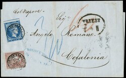 1862/67 - GREECE: Large Hermes Heads, four international mail covers: ...