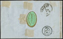 1866/75 - GREECE: Large Hermes Heads, lot of four letters with three ...