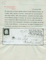 1855 - 20c milky bright cobalt, 4th issue, cancelled 'R. POSTA MIL.E ...