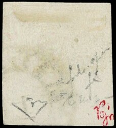 1858 - 45c dark blue Milano forgery 6th type canceled 'MILANO 11'. ...