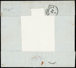 1858 - 2s yellow, 1st type, block of ten, five of which applied on ...