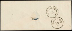 1859 - 5s red, 2nd type, with perforations trimmed on all four sides ...