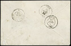 1859 - France, Napoleon 3rd 20c light blue (Yvert 14), from 'BRESCIA ...