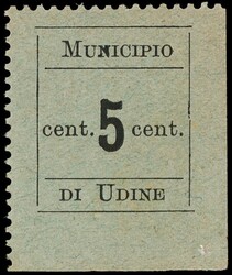 1918 - Udine town hall: 5c black, an MNH copy and a tete-beche pair ...
