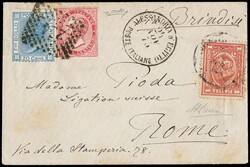 1875 - Kingdom of Italy, 20c light blue 'Bigola', 40c rose-carmine ...