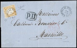 1861 - 10 gr orange-yellow, contemporary imitation of the 2nd type, ...