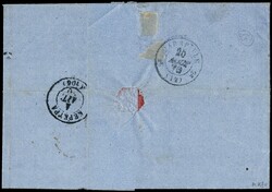 1870 - Large Hermes Heads, Athens printing 10 lepta orange on blue ...