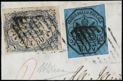 1865 - 50 baj dark ultramarine blue, defective printing, very well ...