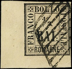 1859 - 1/2b straw yellow, sheet corner, used. Very fine and rare. ...