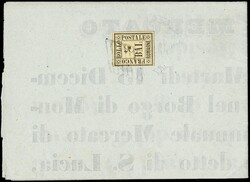 1859 – 1/2b straw yellow on complete broadside from 'LOJANO' ...