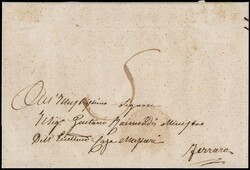1859 - 1/2 b straw yellow, pair on reverse of cover used as postage ...