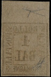 1859 - 1b grey-brown, with visible interpane margin at top. Probably ...