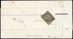 1859 - group of three covers franked with 1b grey, 2b yellow-orange ...