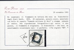 1855 - Second War of Independence: 20c blue, canceled 'COMANDO ...