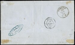 1855 - Parma, 25c violet, two copies (one with full lower sheet ...