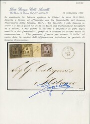 1859 - Romagne, 1b brown-grey and 2b orange-yellow with full right ...