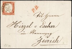 1855 - Sardinia, 4th issue, 40c vermilion, cancelled 'TORINO 4 FEBB ...