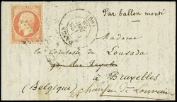 ENGLISH VERSION:BALLON MONTE - 52: LE BAYARD, per il Belgio1871 - 40c ...