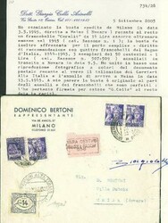 1945 - ITALIA: Luogotenenza, Coralit 14L azzurro su busta da "MILANO ...