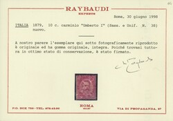 1879 - Regno d'Italia: Umberto, 10c carminio. Discreta centratura, CF ...