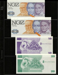 BANKNOTEN: Kleines Lot von 10 Testbanknoten, meist Erhaltung I, ...