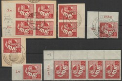 30Pfg. Tag der Arbeit 1950, 8x sauber gestempelt und 5x sauber ...