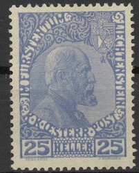 25H. Fürst Johann II. 1912, mittelultramarin, sauber ungebraucht ...