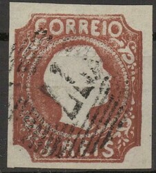 5R. König Pedro V. 1855, sauber gestempelt, bis auf eine leichte ...