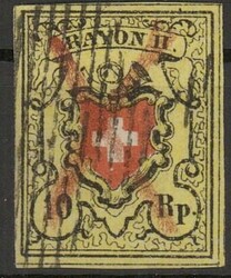 10Rp. Rayon II 1850, Stein D-RU, Type 10, gestempelt mit ...