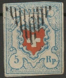 5Rp. Rayon I 1851, Stein C2-RU, Type 12, gestempelt mit ...