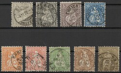 Sitzende Helvetia 1862, Satz kpl. sauber gestempelt (480,-)