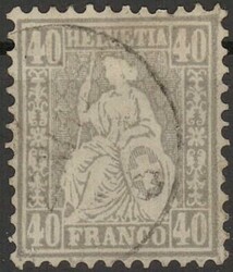 40C. sitzende Helvetia 1867, sauber gestempelt, gepr. Marchand BPP ...