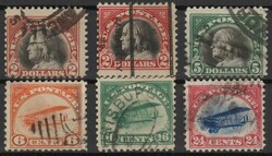 Benjamin Franklin und Postfluglinie 1918, 2 Ausgaben kpl. sauber ...