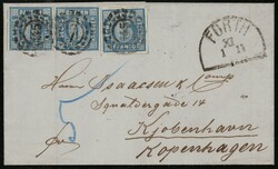 6Kr. blau1862, waagerechtes Paar und Einzelstück auf sehr frischem ...