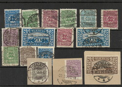 Posten von über 120 gestempelten Werten mit Stempelabschlägen von ...